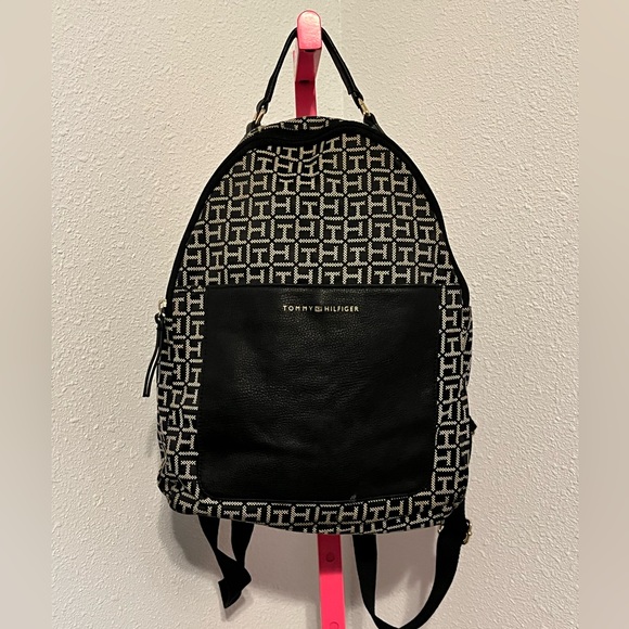 Tommy Hilfiger Monogram Black and White Backpack - Picture 1 of 7